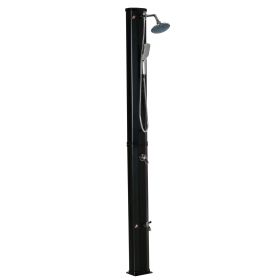 Outdoor Solar Shower, 9.2 Gallon, Rainfall & Handheld Spray, Temperature Control, Brown